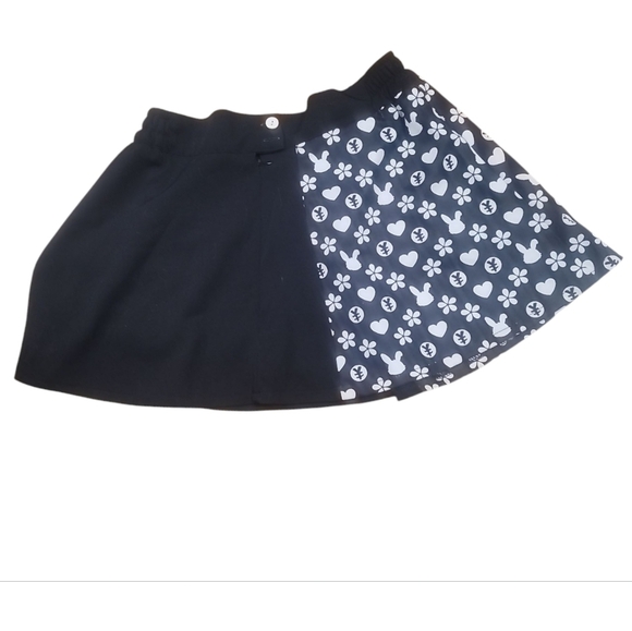 Hot topic skir get lost perv yenny black white flower bunny heart mini xs - Picture 2 of 8